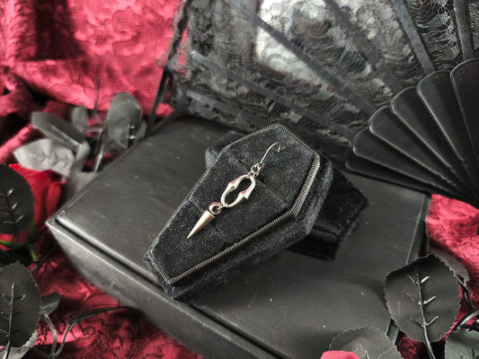 Boucle d'oreille alternative gothique acier inoxydable fait main