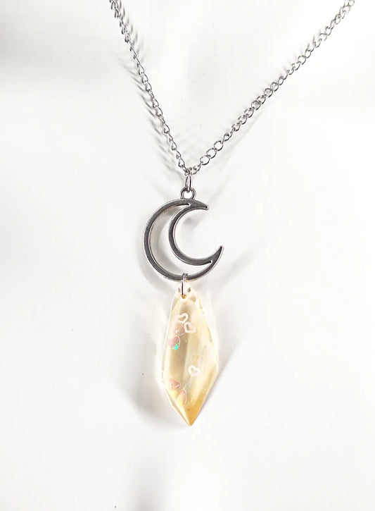 Collier lune cristal iridescent kawaii "Crystal Moon"