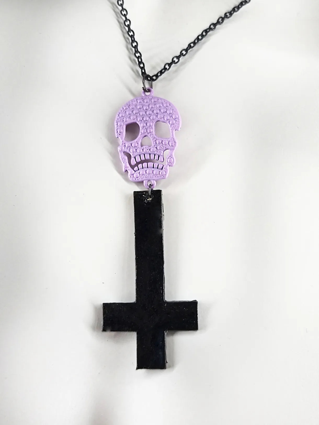 bijou pastel goth chaîne noire acier inoxydable