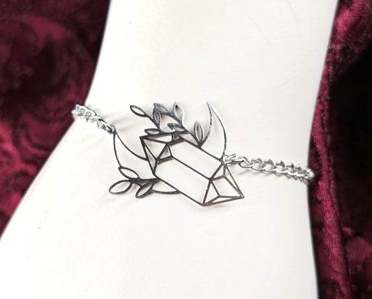 bracelet ajustable acier inox pour fan de cristaux
Détail du pendentif cristal