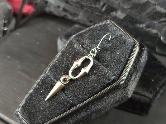 Boucle d'oreille alternative gothique acier inoxydable fait main