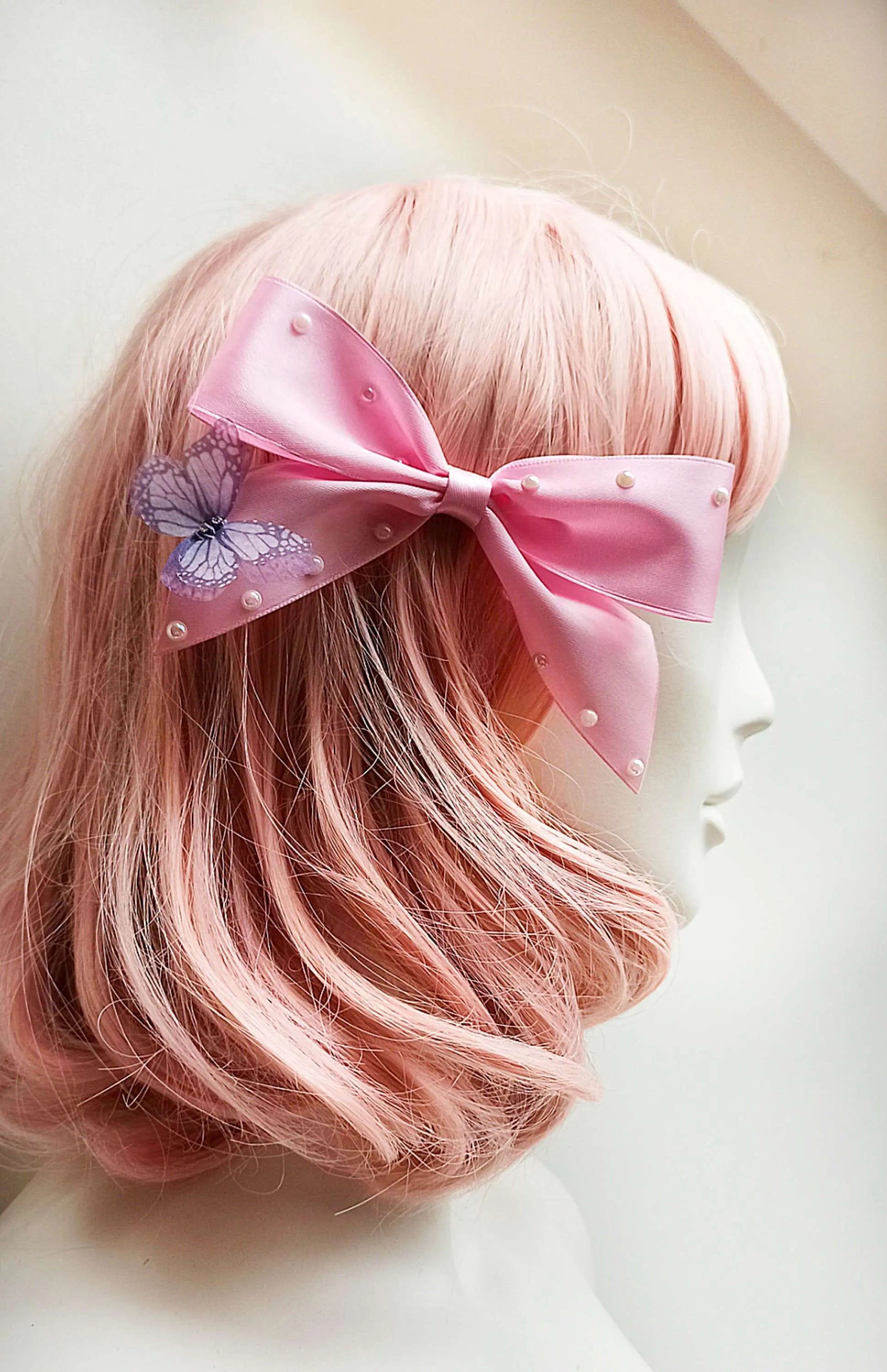 Barrette romantique rose pour style kawaii ou lolita