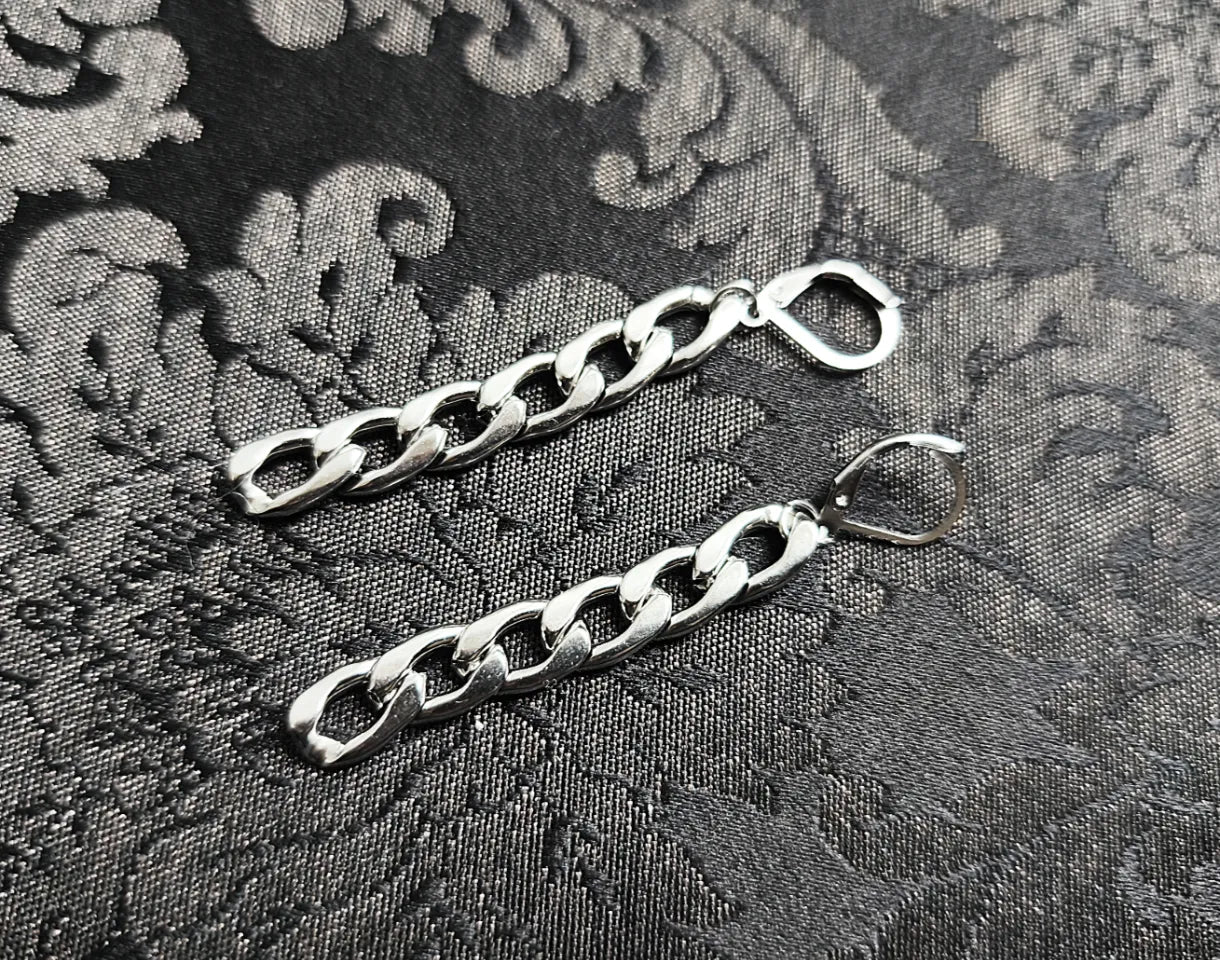 Boucles d'oreilles alternatives unisexe chaînes en acier inoxydable 