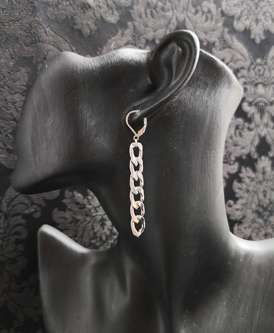 Boucles d'oreilles gothique unisexe chaînes en acier inoxydable 