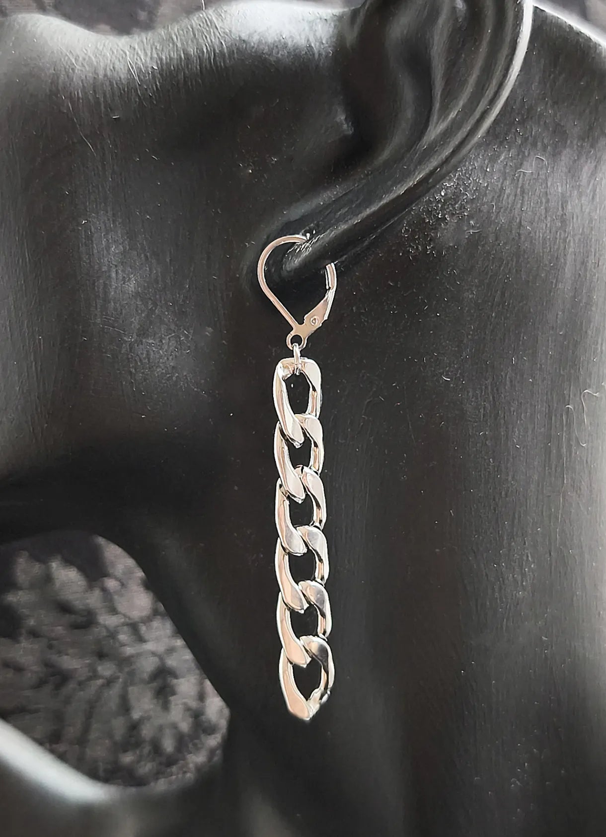 Boucles d'oreilles gothique unisexe chaînes en acier inoxydable fait main