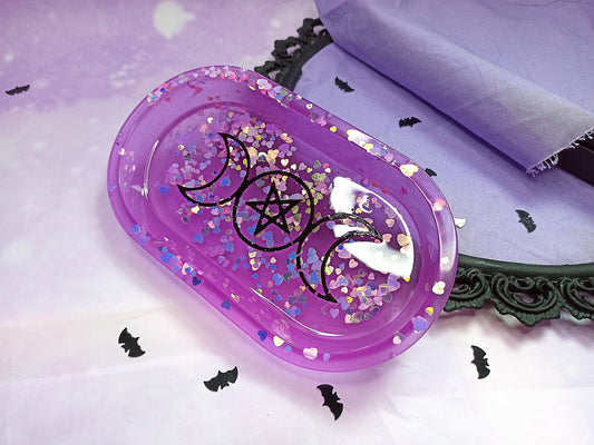 Vide poche / cendrier pastel goth fait main en résine