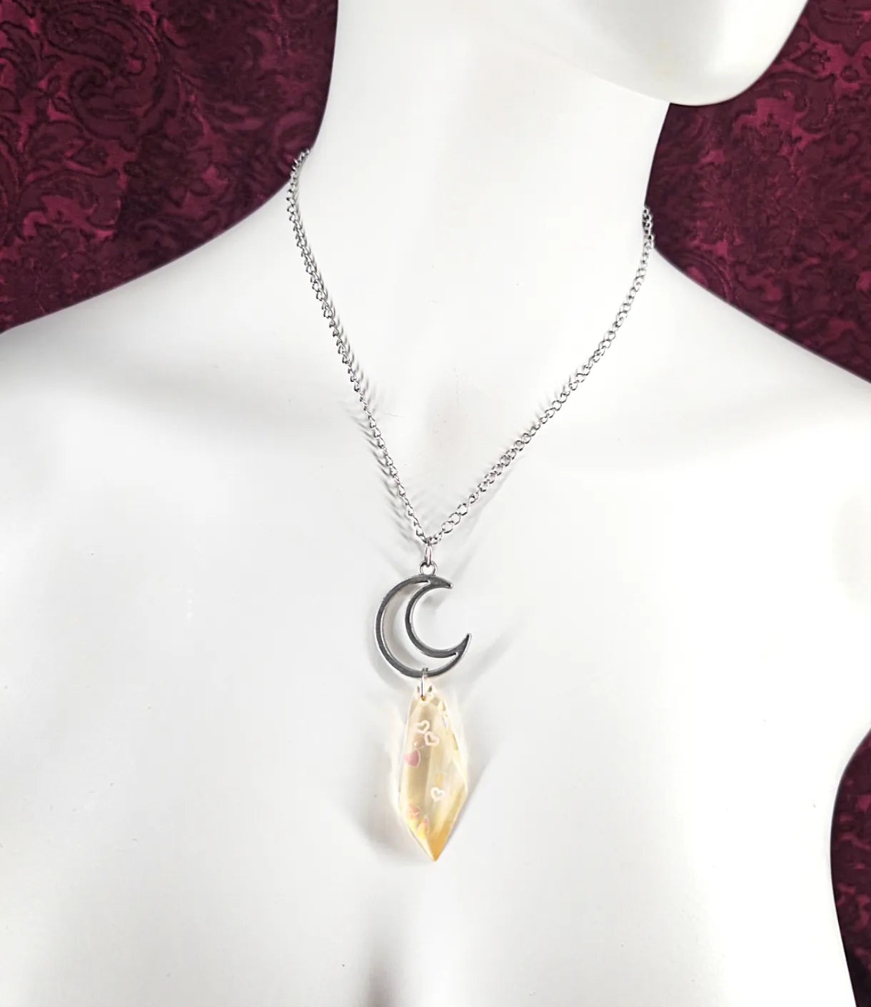 Collier lune cristal iridescent kawaii "Crystal Moon"