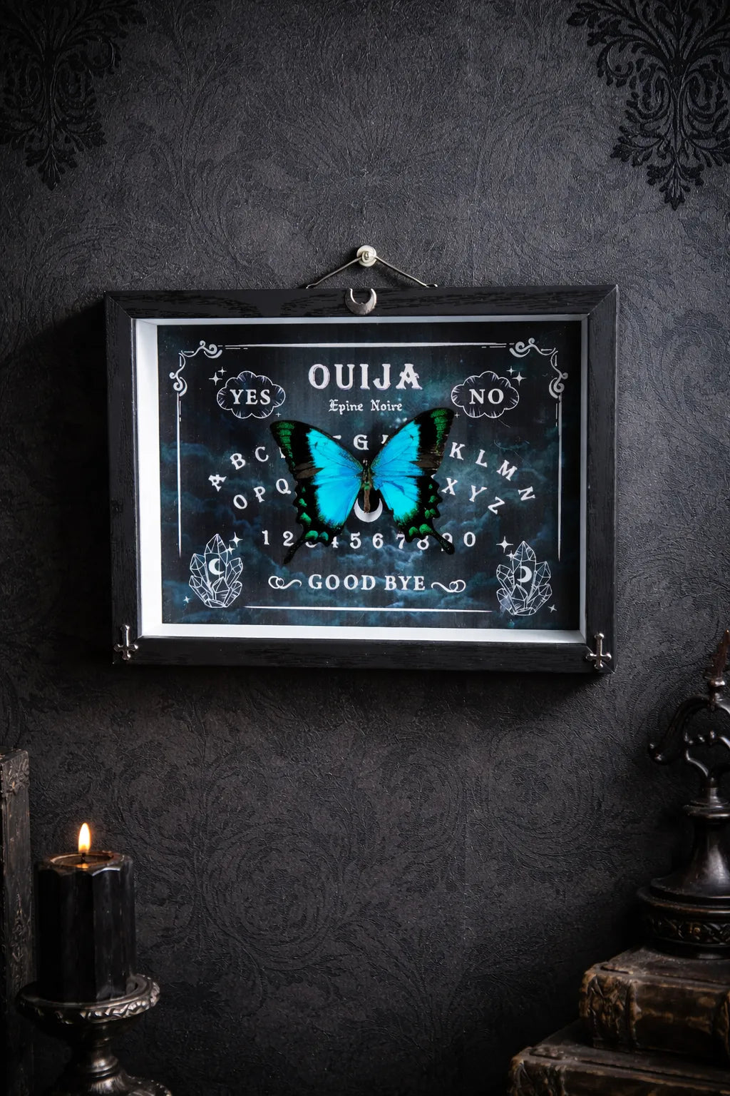 cadre entomologique gothique papillon ouija