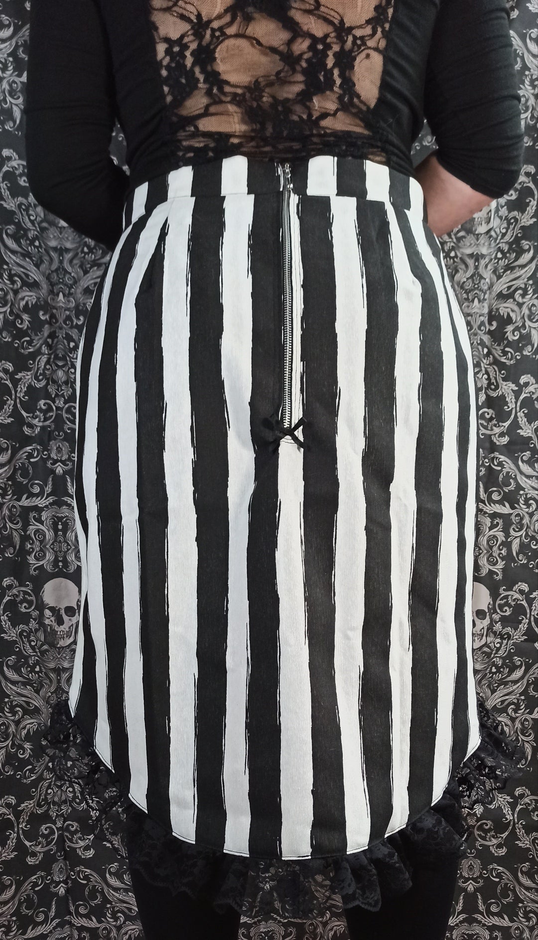jupe spooky chic rayée noir blanc