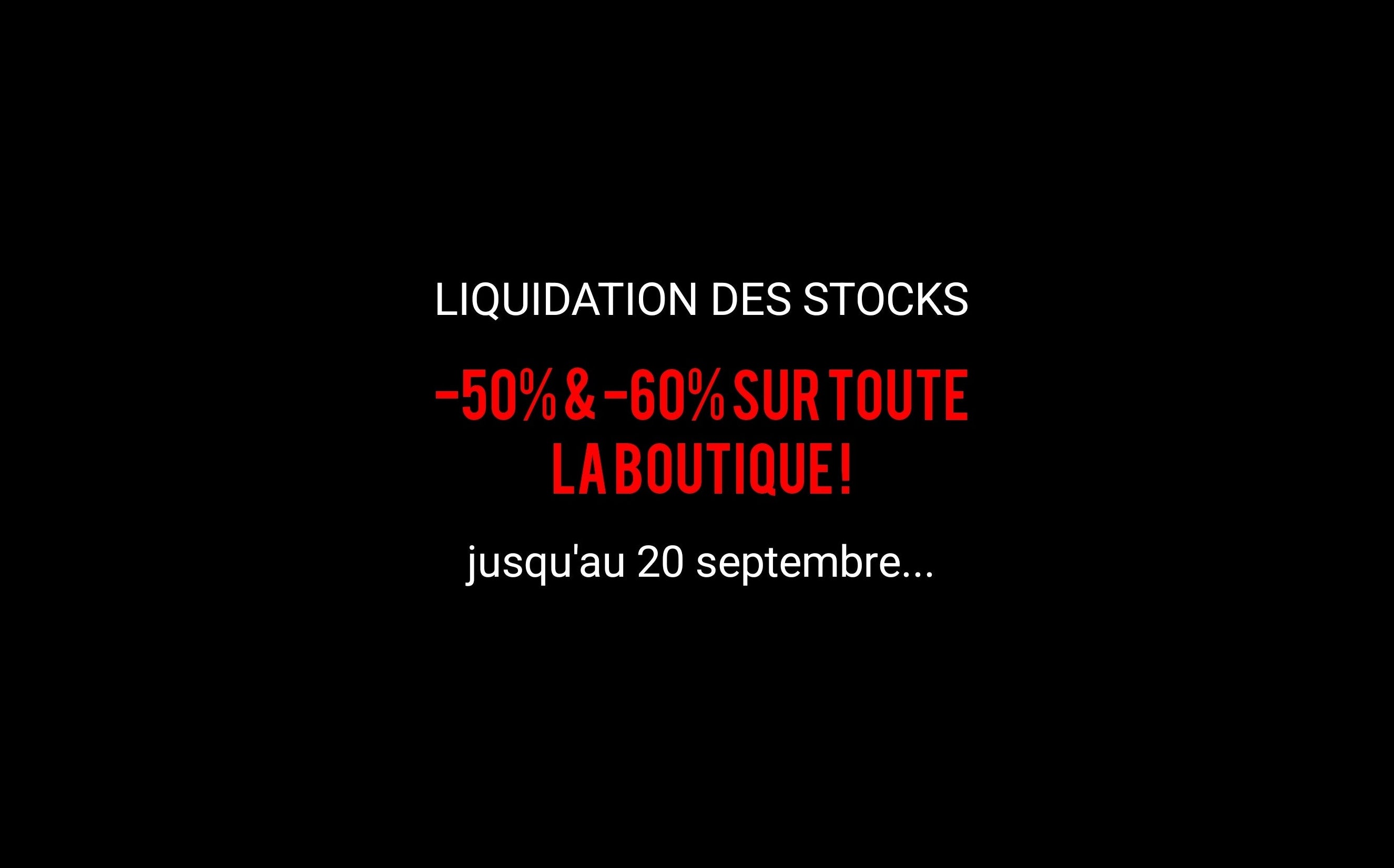 liquidation de la boutique