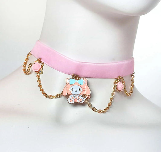 ras de cou sweet lolita My Melody fait main 
ras de cou sweet lolita My Melody avec chaines